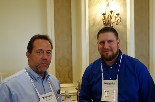 Dave Lang from Avery Weigh-Tronix, left, and Digital Pharmacist’s Alan Stickler.
