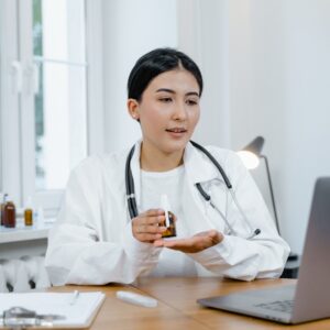 doctor doing patient consult on computer